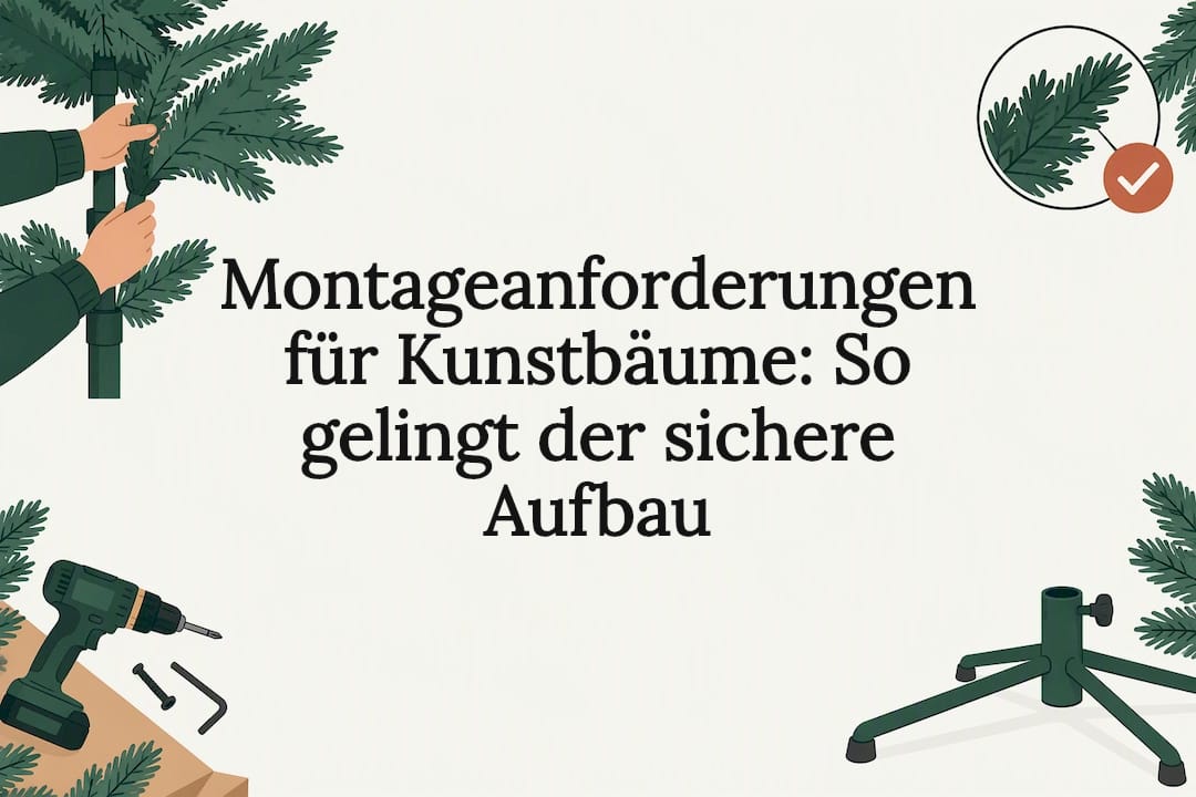 Dekorative Illustration zur sicheren Montage des Kunstbaums